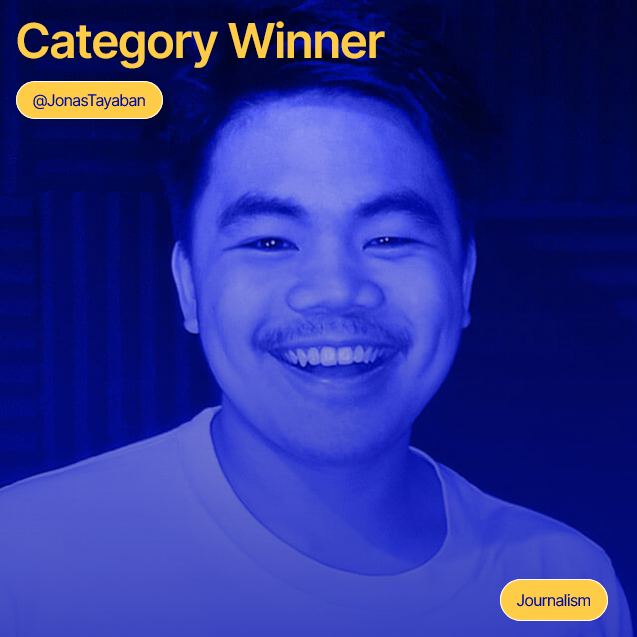 Jonas as a Category Winner @ RØDE Creator of the Year Awards 2024